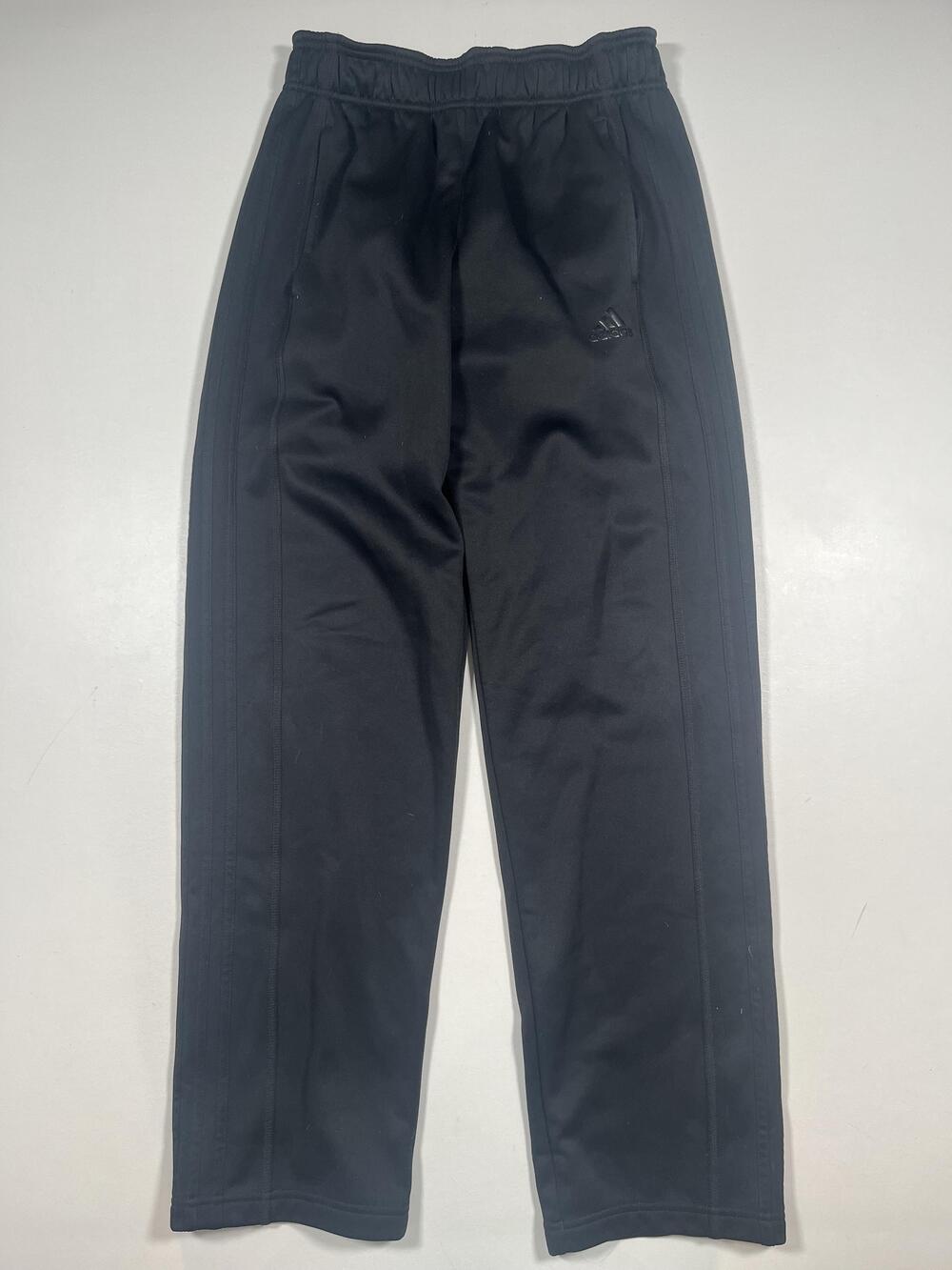 Adidas Track Pants Mens Small Black Climawarm Fleece Elastic Waist Pockets